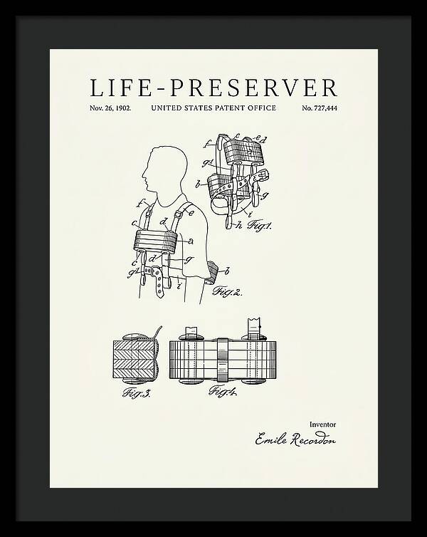 Life Preserver Minimalist Patent Us727444a