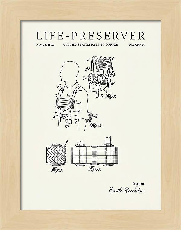 Life Preserver Minimalist Patent Us727444a