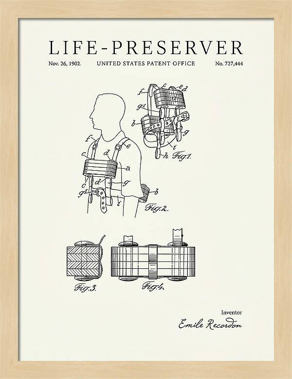 Life Preserver Minimalist Patent Us727444a