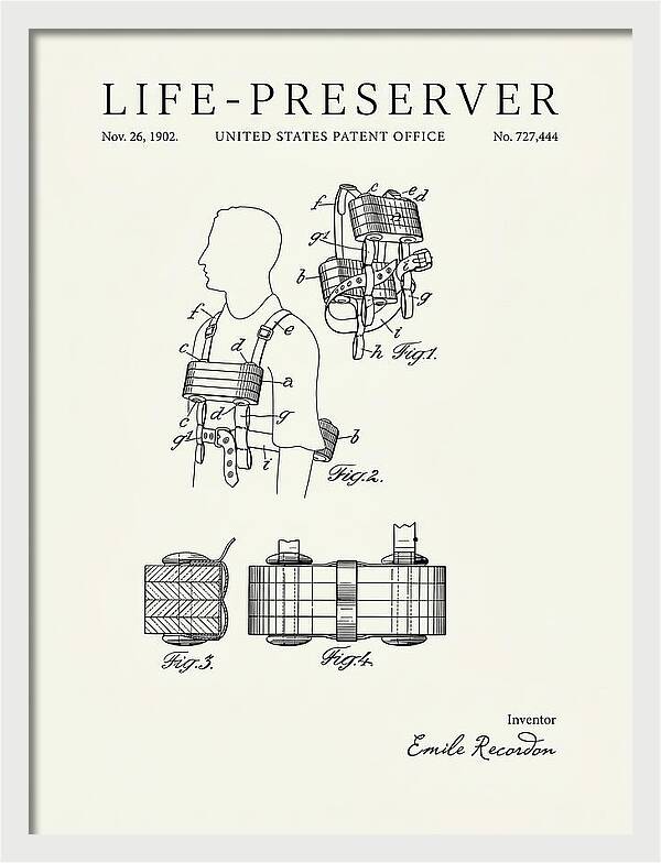 Life Preserver Minimalist Patent Us727444a