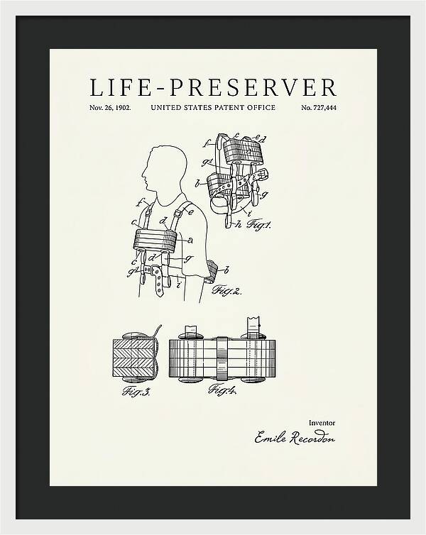 Life Preserver Minimalist Patent Us727444a