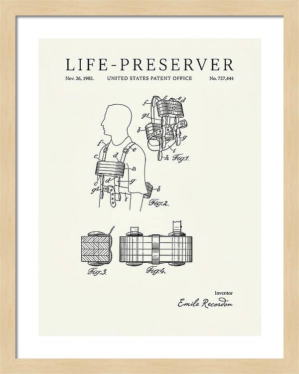Life Preserver Minimalist Patent Us727444a