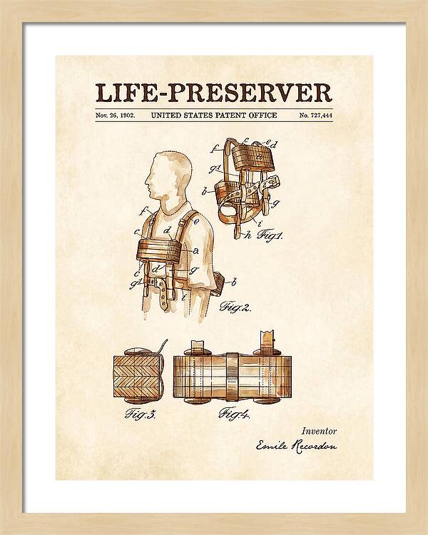 Life Preserver Watercolor Patent Us727444a