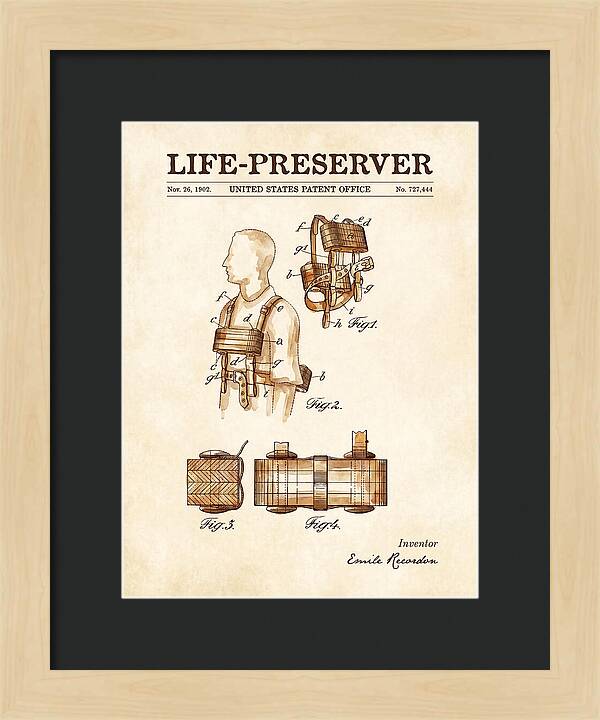 Life Preserver Watercolor Patent Us727444a