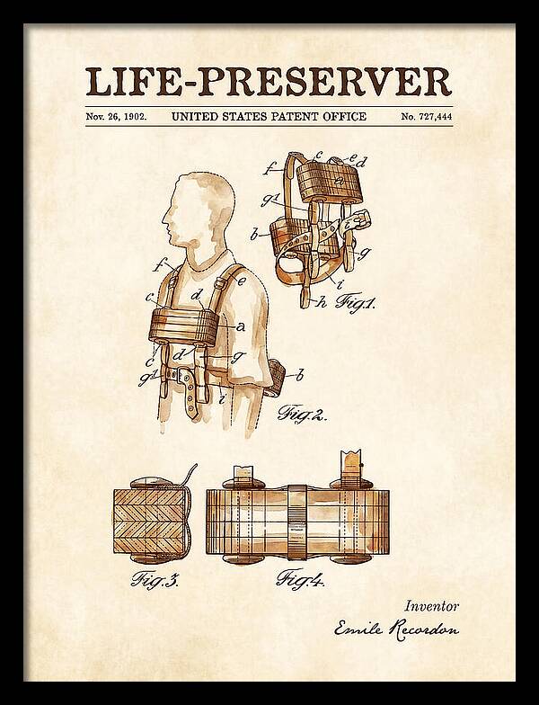 Life Preserver Watercolor Patent Us727444a