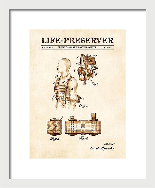 Life Preserver Watercolor Patent Us727444a