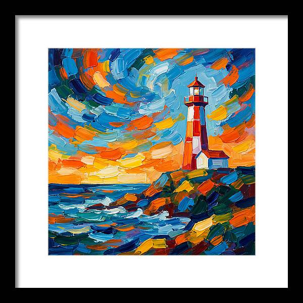 Lighthouse Against Vibrant Sky