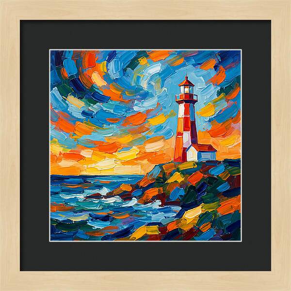 Lighthouse Against Vibrant Sky