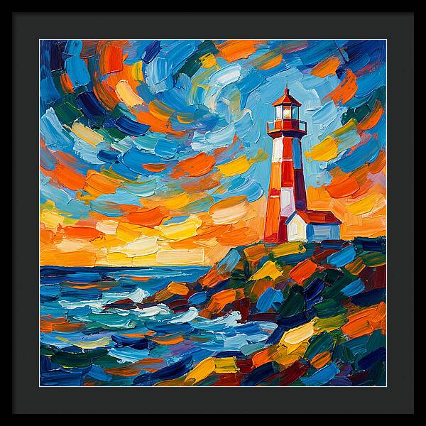 Lighthouse Against Vibrant Sky