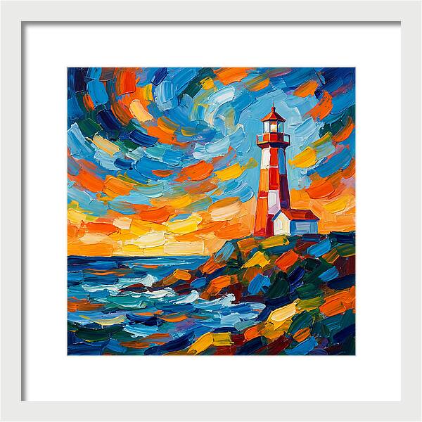 Lighthouse Against Vibrant Sky