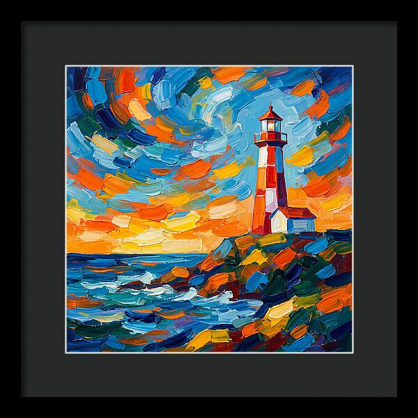 Lighthouse Against Vibrant Sky