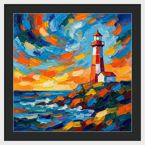Lighthouse Against Vibrant Sky