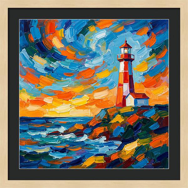 Lighthouse Against Vibrant Sky