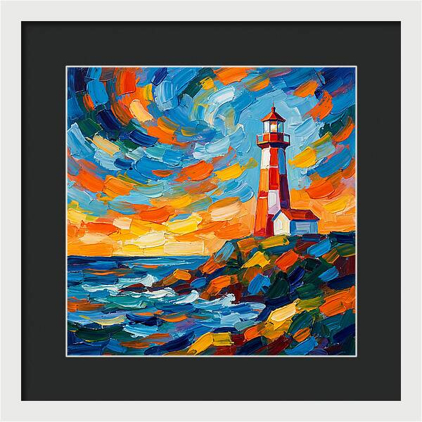 Lighthouse Against Vibrant Sky