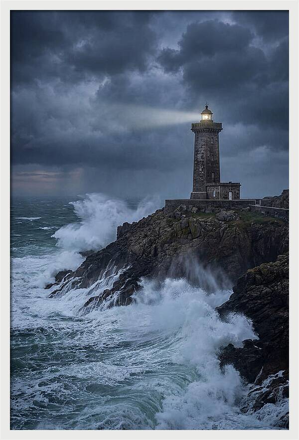 Lighthouse Amidst Stormy Seas
