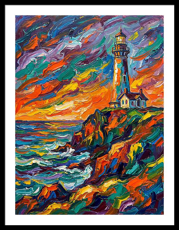 Lighthouse At Sunset