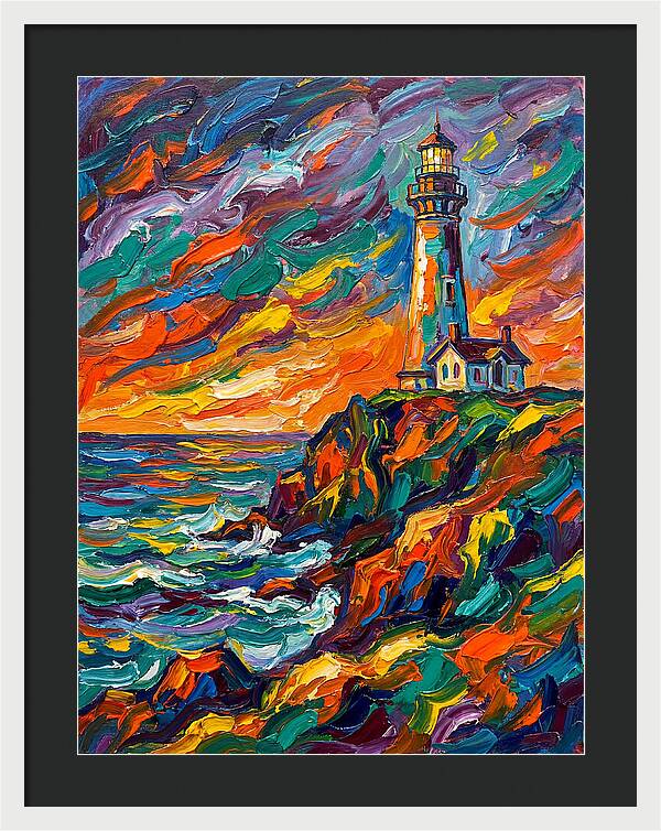 Lighthouse At Sunset