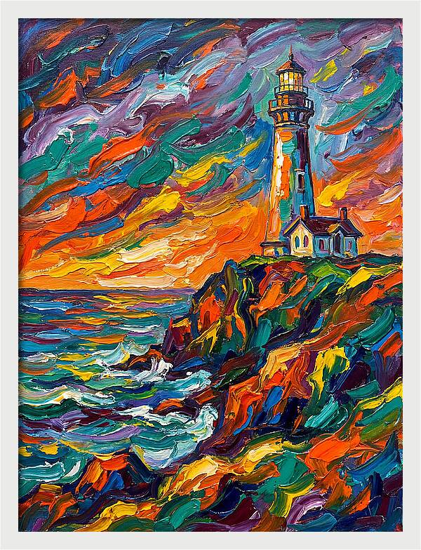 Lighthouse At Sunset