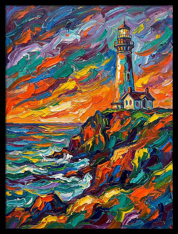 Lighthouse At Sunset