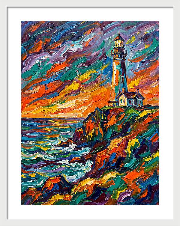 Lighthouse At Sunset