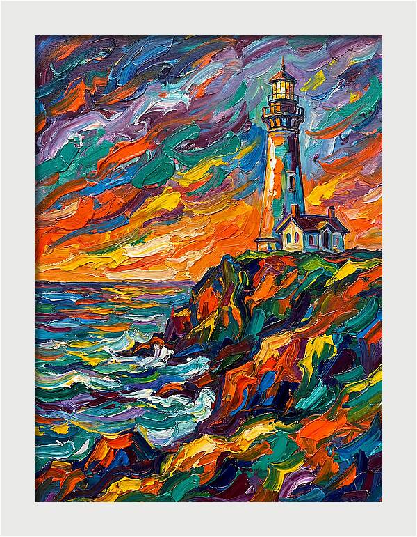Lighthouse At Sunset