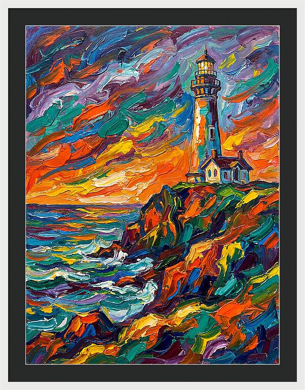 Lighthouse At Sunset