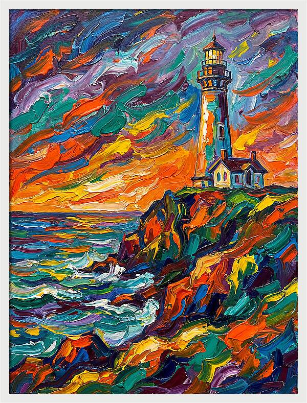 Lighthouse At Sunset