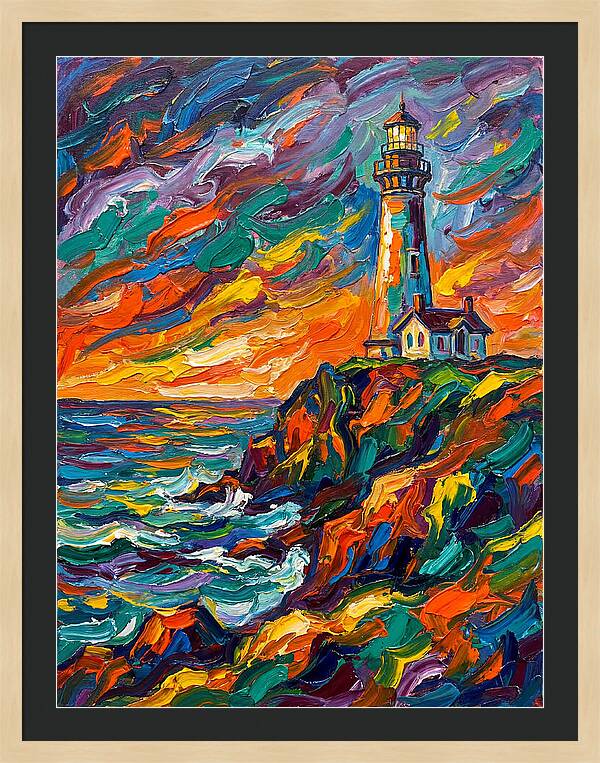 Lighthouse At Sunset