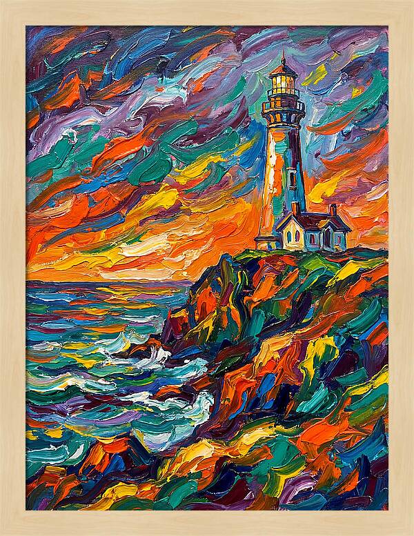 Lighthouse At Sunset