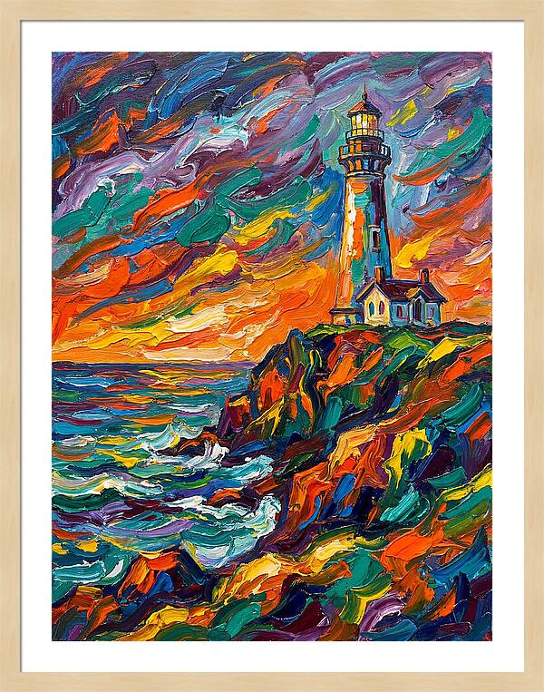 Lighthouse At Sunset