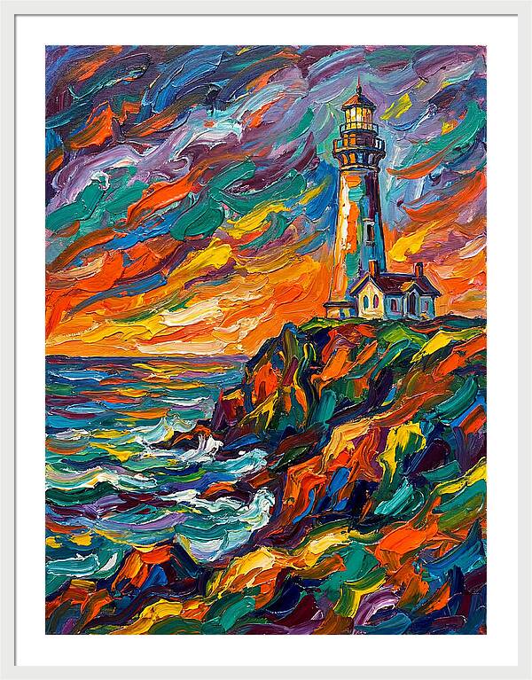 Lighthouse At Sunset