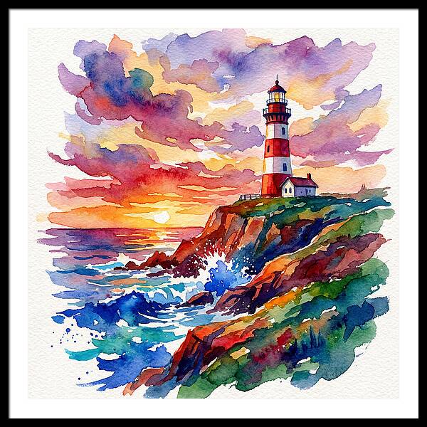 Lighthouse Glow At Dusk