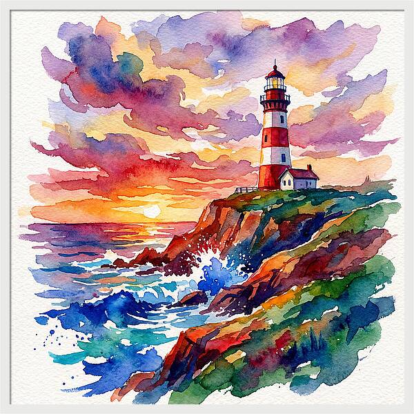Lighthouse Glow At Dusk