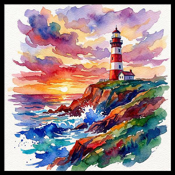 Lighthouse Glow At Dusk