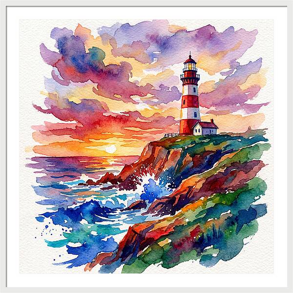 Lighthouse Glow At Dusk