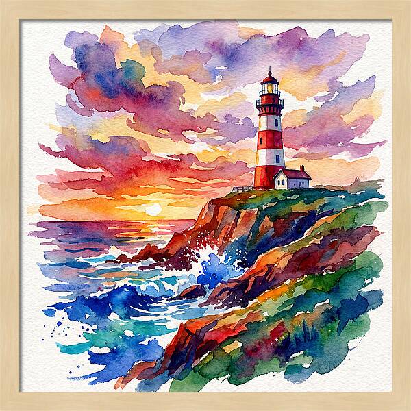 Lighthouse Glow At Dusk
