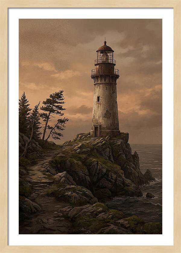 Lighthouse On Rocky Promontory
