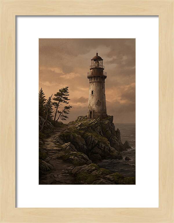 Lighthouse On Rocky Promontory