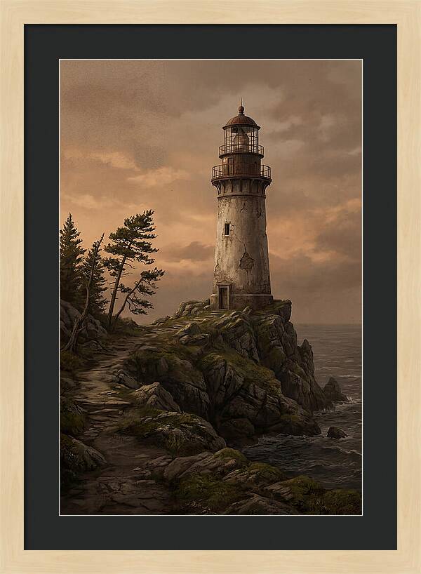 Lighthouse On Rocky Promontory
