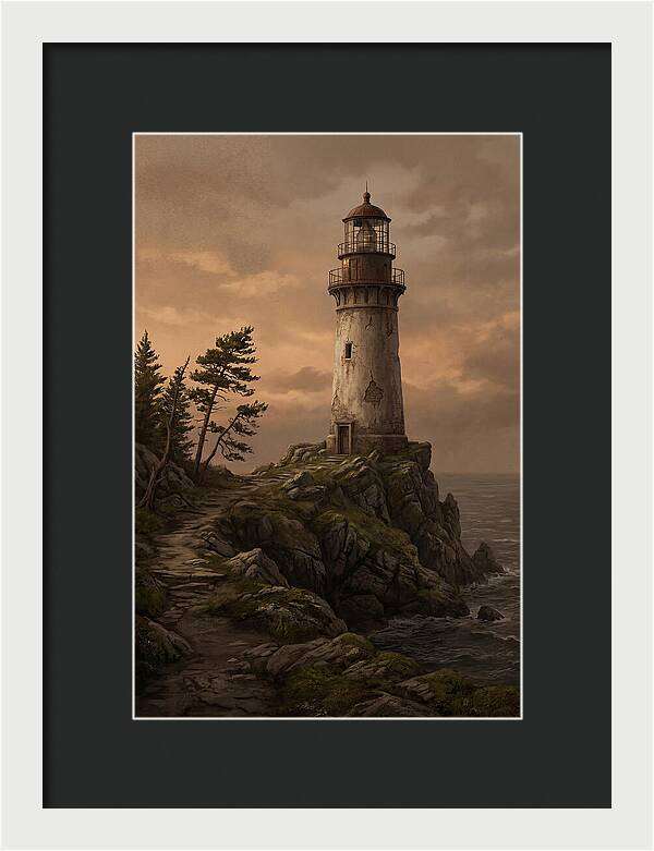 Lighthouse On Rocky Promontory