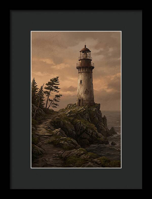 Lighthouse On Rocky Promontory