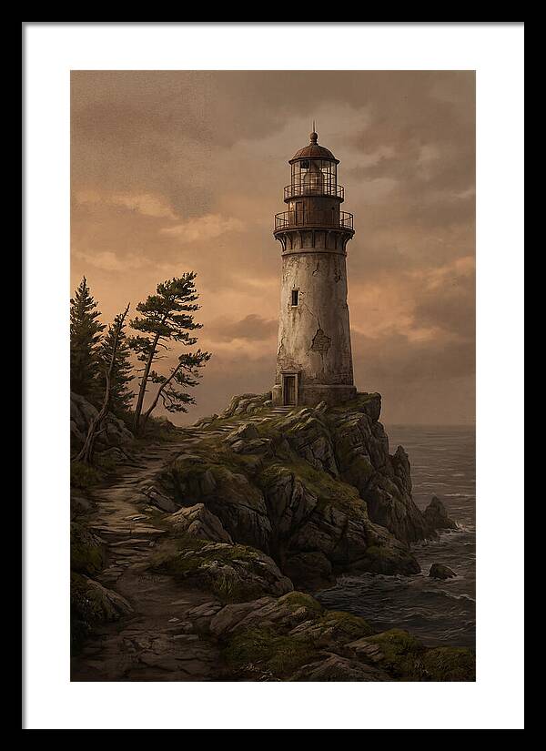 Lighthouse On Rocky Promontory