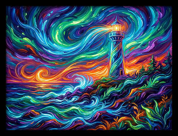 Lighthouse Under Starry Skies