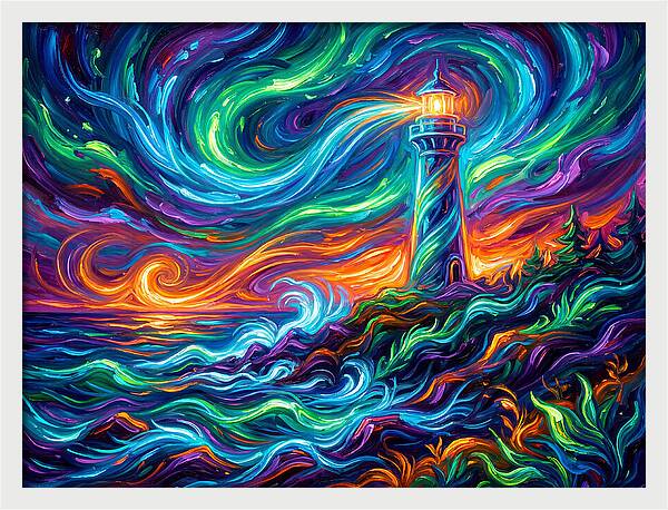 Lighthouse Under Starry Skies