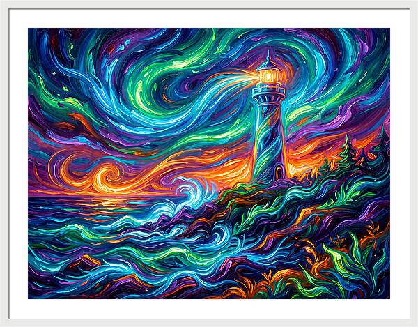 Lighthouse Under Starry Skies