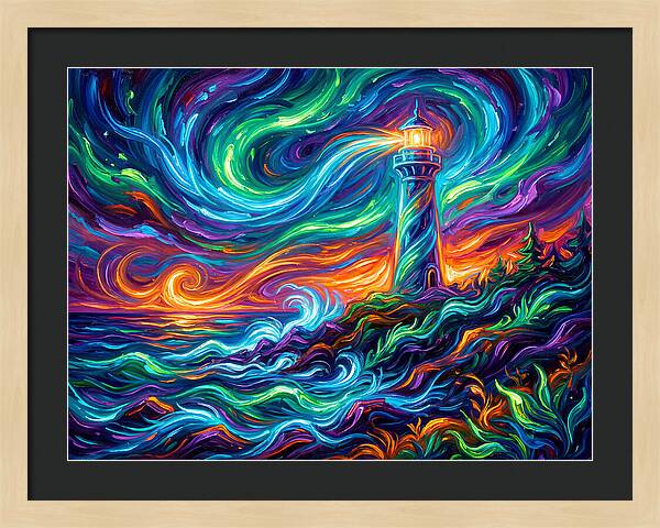 Lighthouse Under Starry Skies