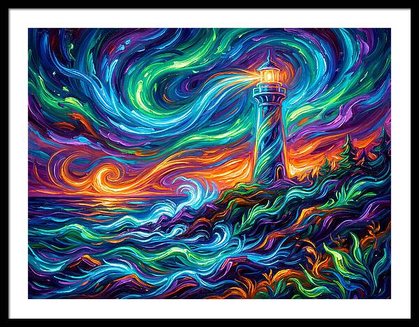 Lighthouse Under Starry Skies