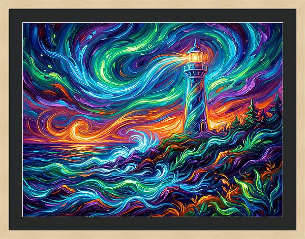 Lighthouse Under Starry Skies