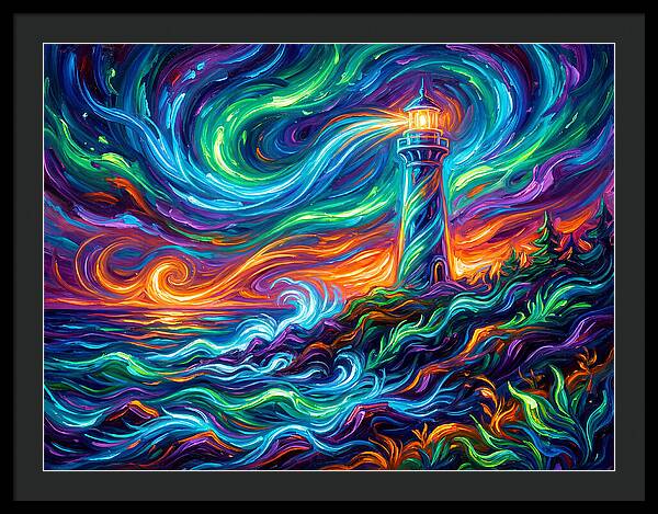 Lighthouse Under Starry Skies