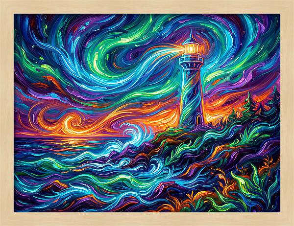 Lighthouse Under Starry Skies